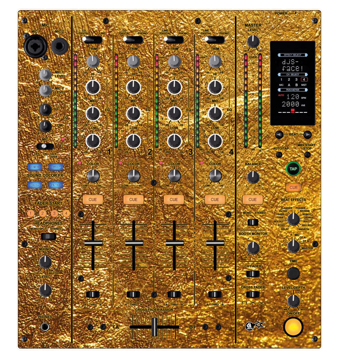 Pioneer DJ PLX 1000 Skin Golden Treasure main image 0