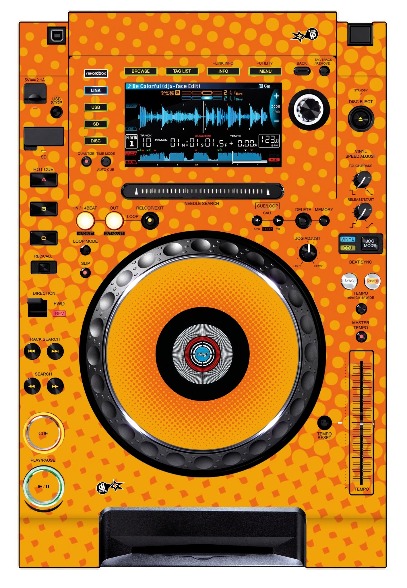 Pioneer DJ CDJ 2000 NEXUS Skin Gradienter Orange