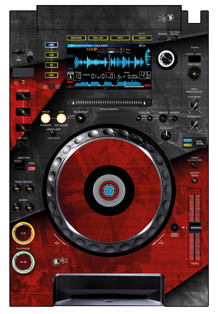 Pioneer DJ CDJ 2000 Skin Steelay Red