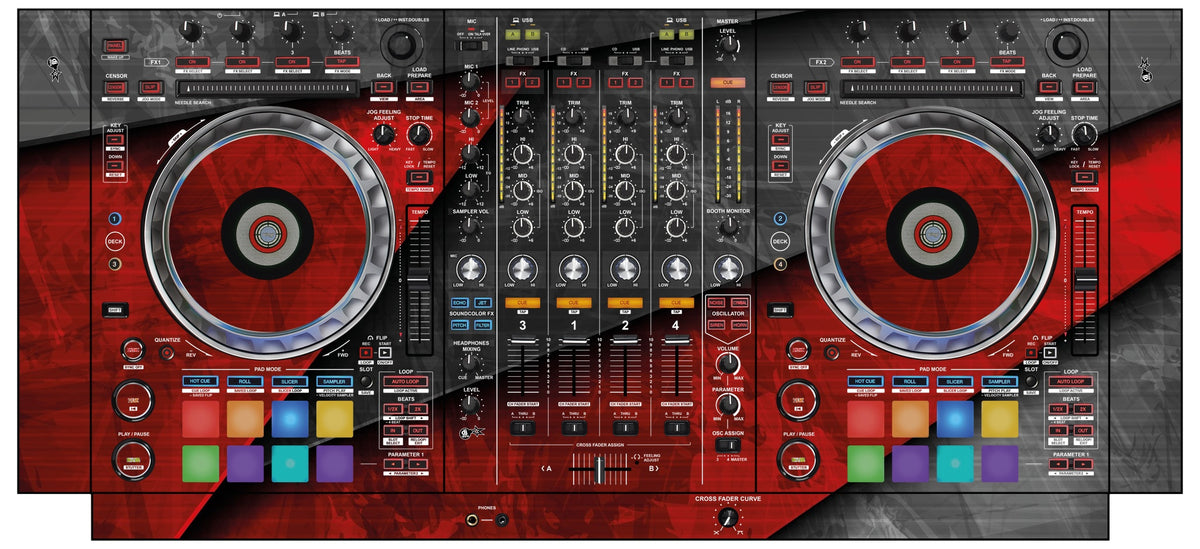DJ Skins® Pioneer DJ DDJ SZ 2 Skin Steelay Red