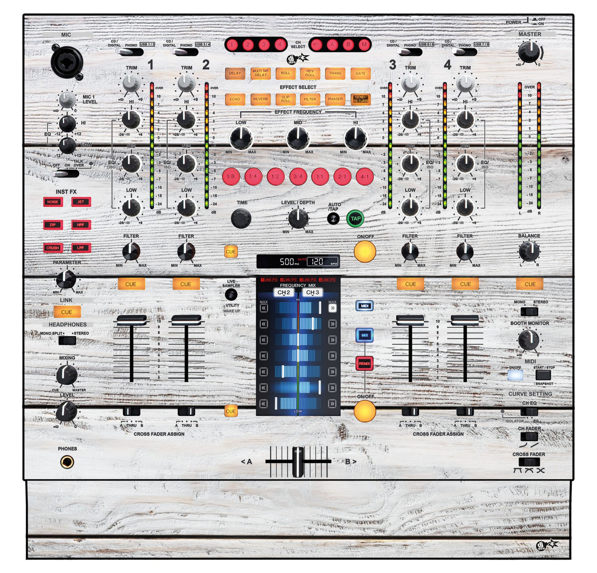 Pioneer DJ DJM 2000 Skin Conflict Yellow main image 1