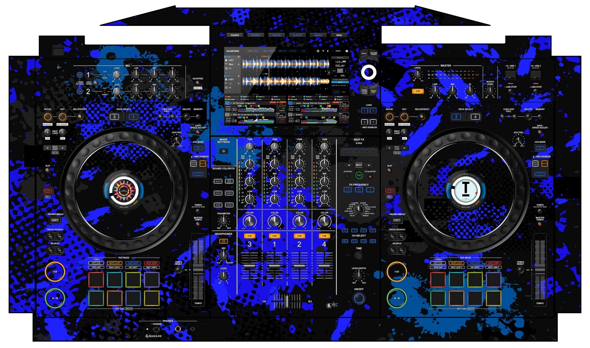 AlphaTheta XDJ AZ Skin Conflict Blue