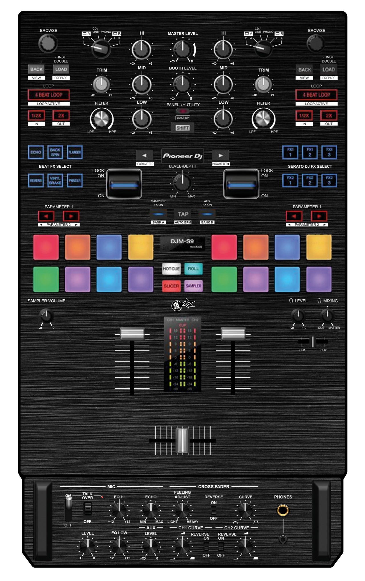 Pioneer DJ DJM S9 Skin Brushed Black