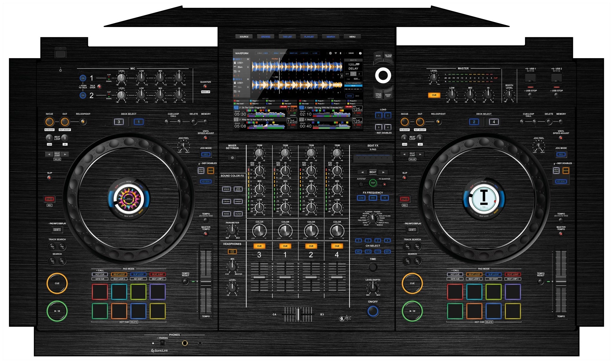 AlphaTheta XDJ AZ Skin Brushed Black