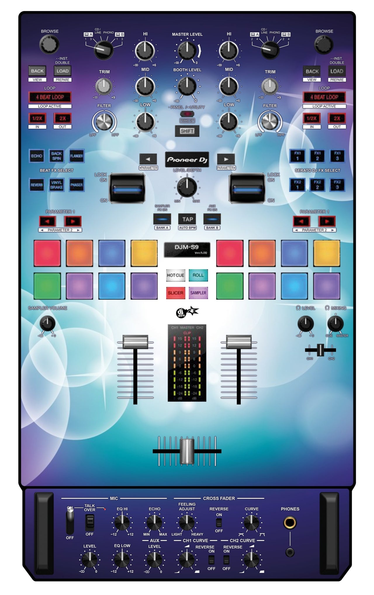Pioneer DJ DJM S9 Skin Bubble Space