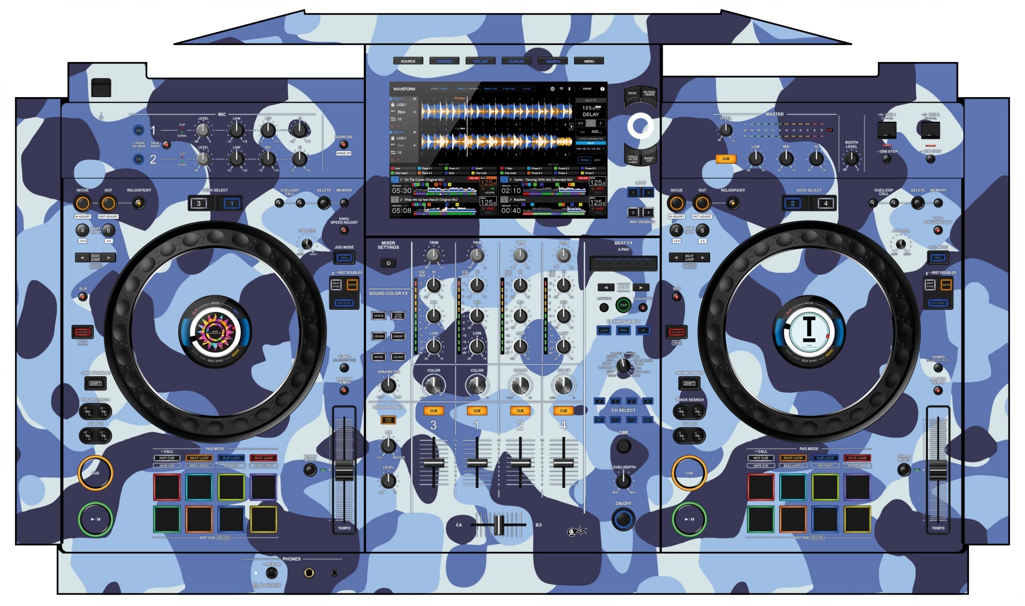 AlphaTheta XDJ AZ Skin Camo Navy