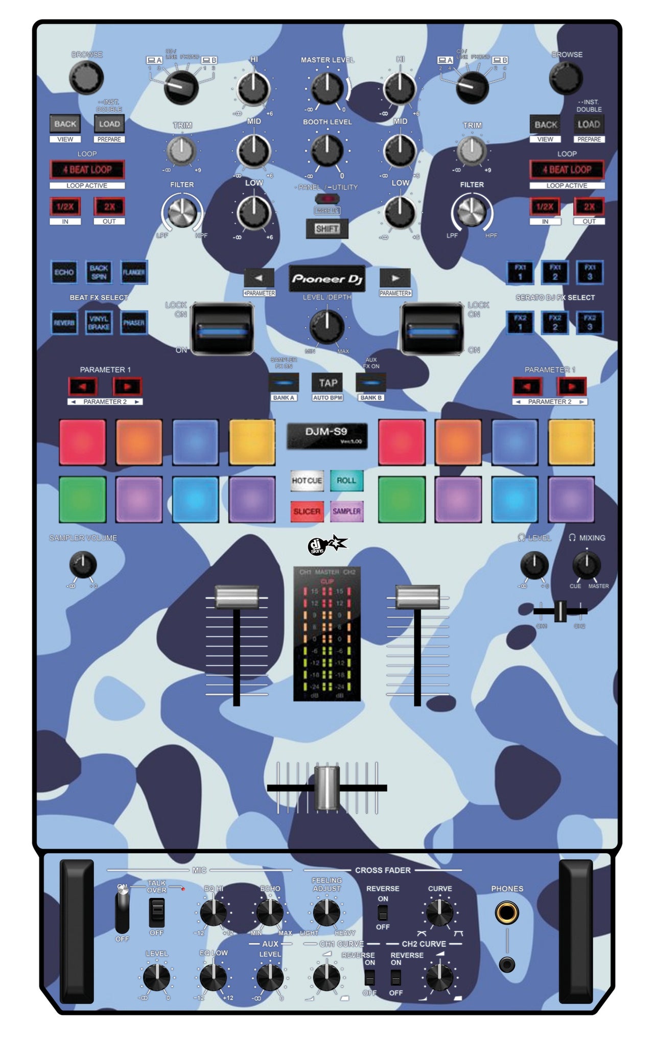Pioneer DJ DJM S9 Skin Camo Navy
