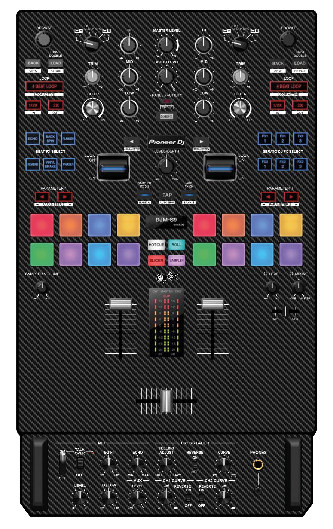 Pioneer DJ DJM S9 Skin Carbon
