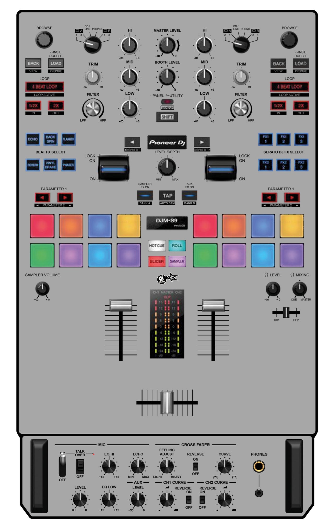 Pioneer DJ DJM S9 Skin Concrete Grey