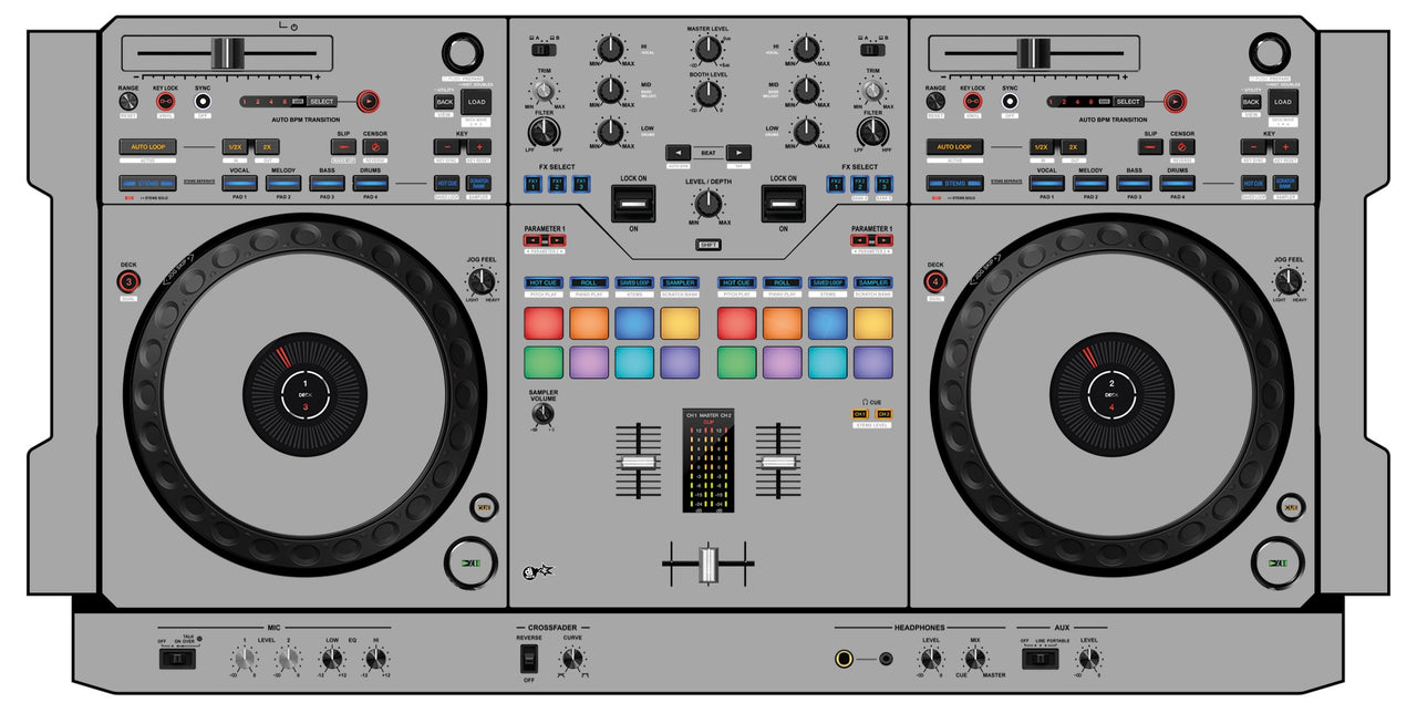 Pioneer DJ DDJ REV 5 Skin Concrete Grey