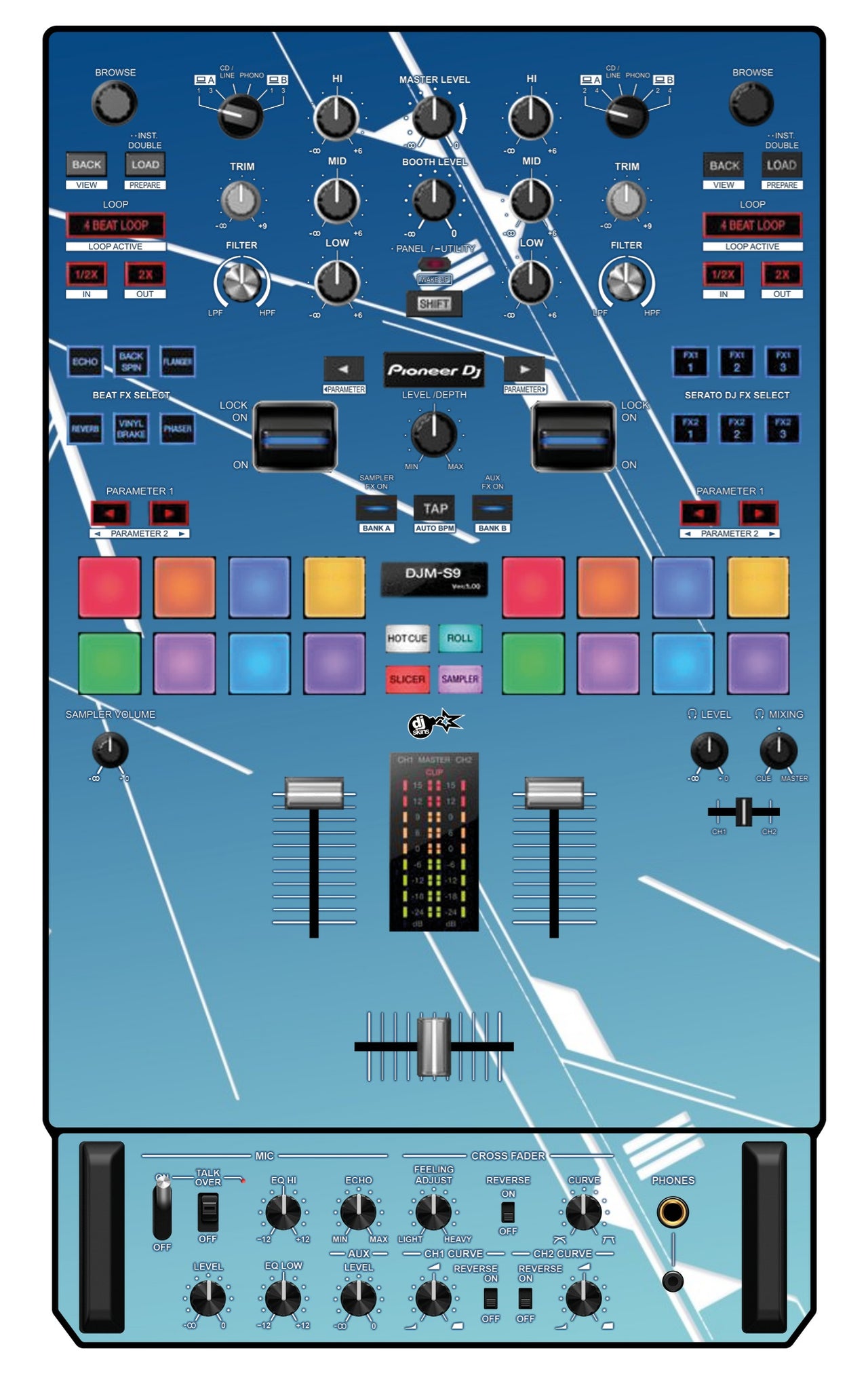 Pioneer DJ DJM S9 Skin Constructor Blue