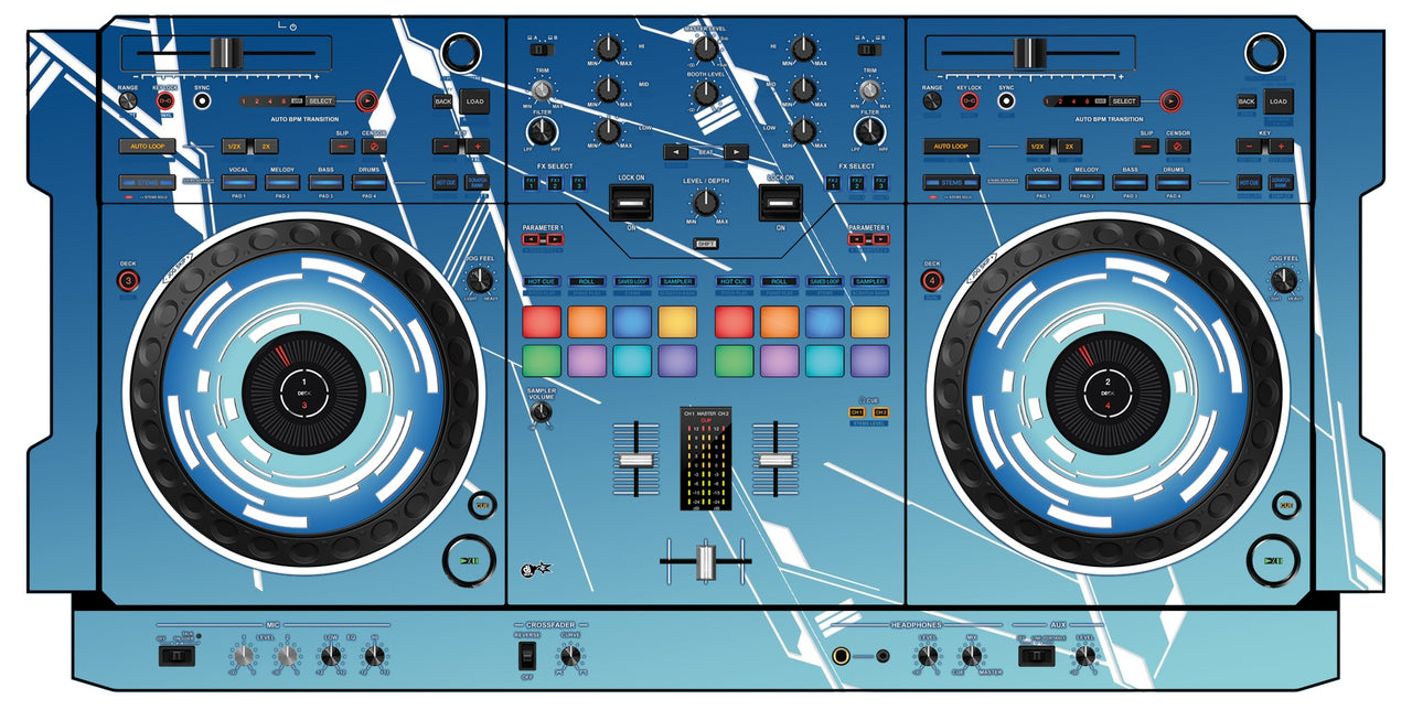 Pioneer DJ DDJ REV 5 Skin Constructor Blue