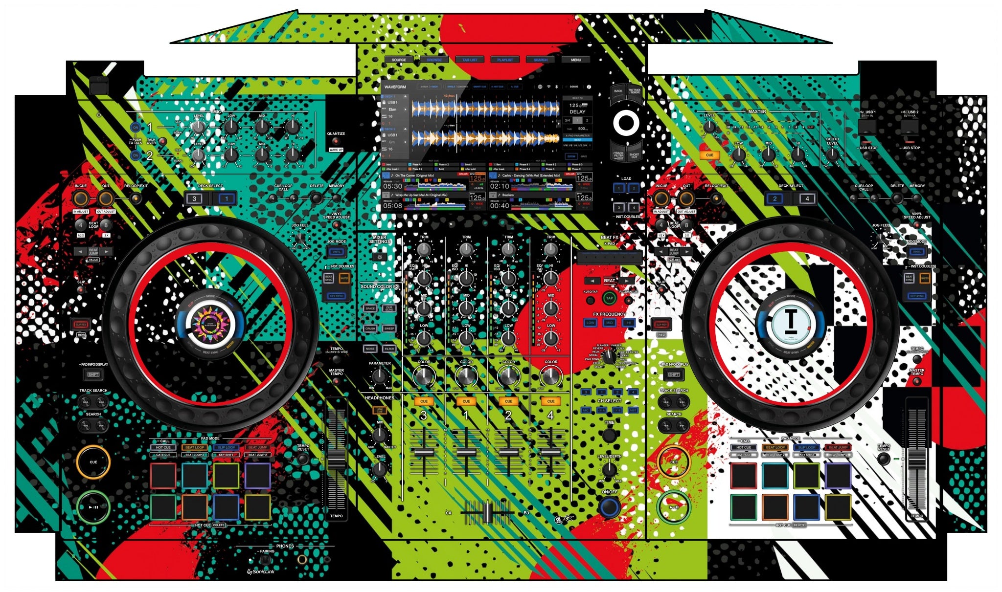 AlphaTheta XDJ AZ Skin Fractor Green