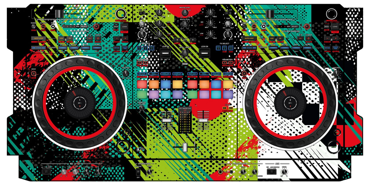 Pioneer DJ DDJ REV 5 Skin Fractor Green