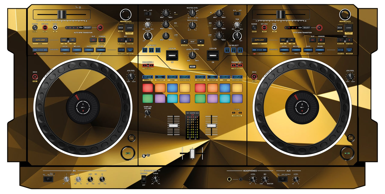 Pioneer DJ DDJ REV 5 Skin Golden Polygon