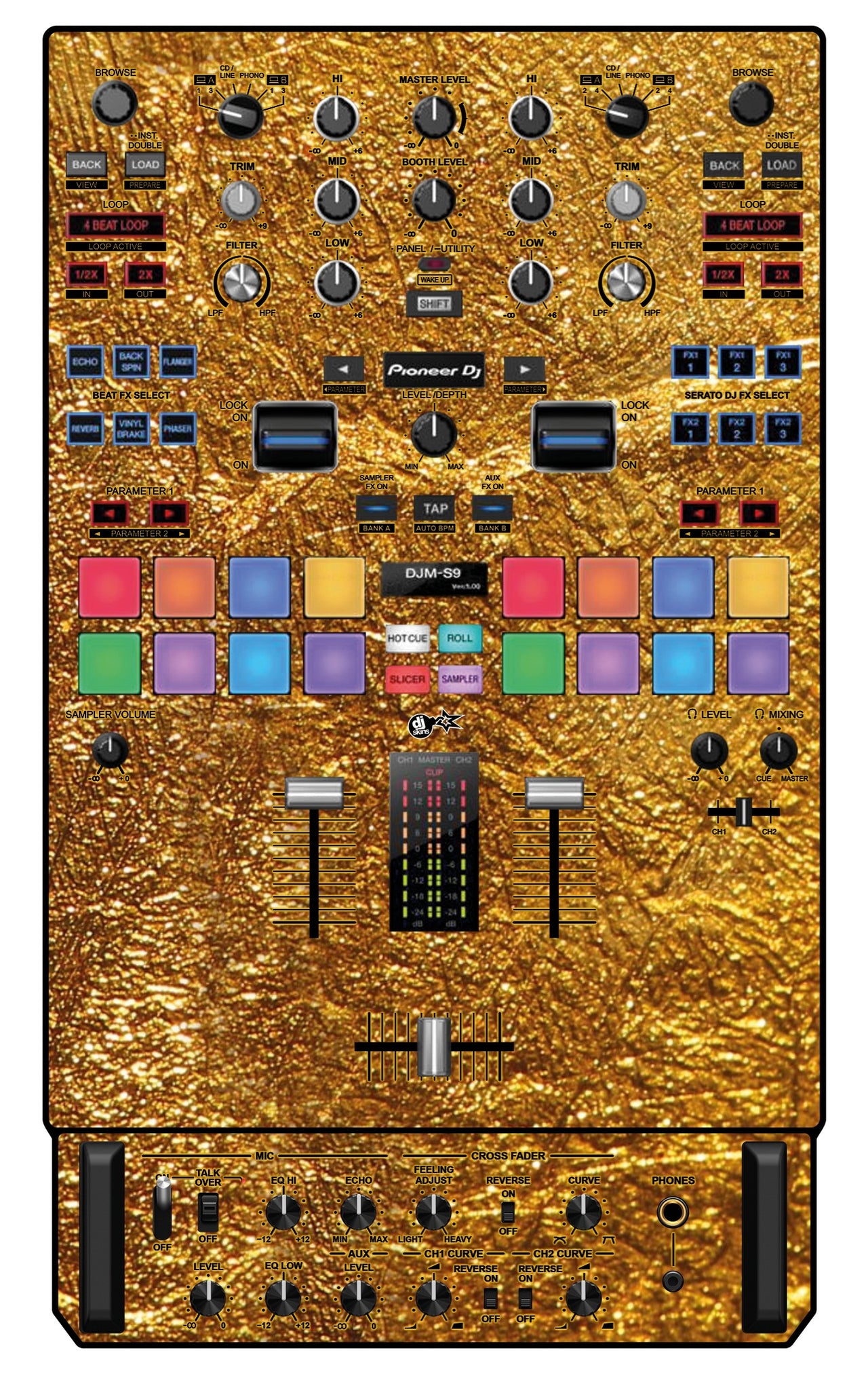 Pioneer DJ DJM S9 Skin Golden Treasure