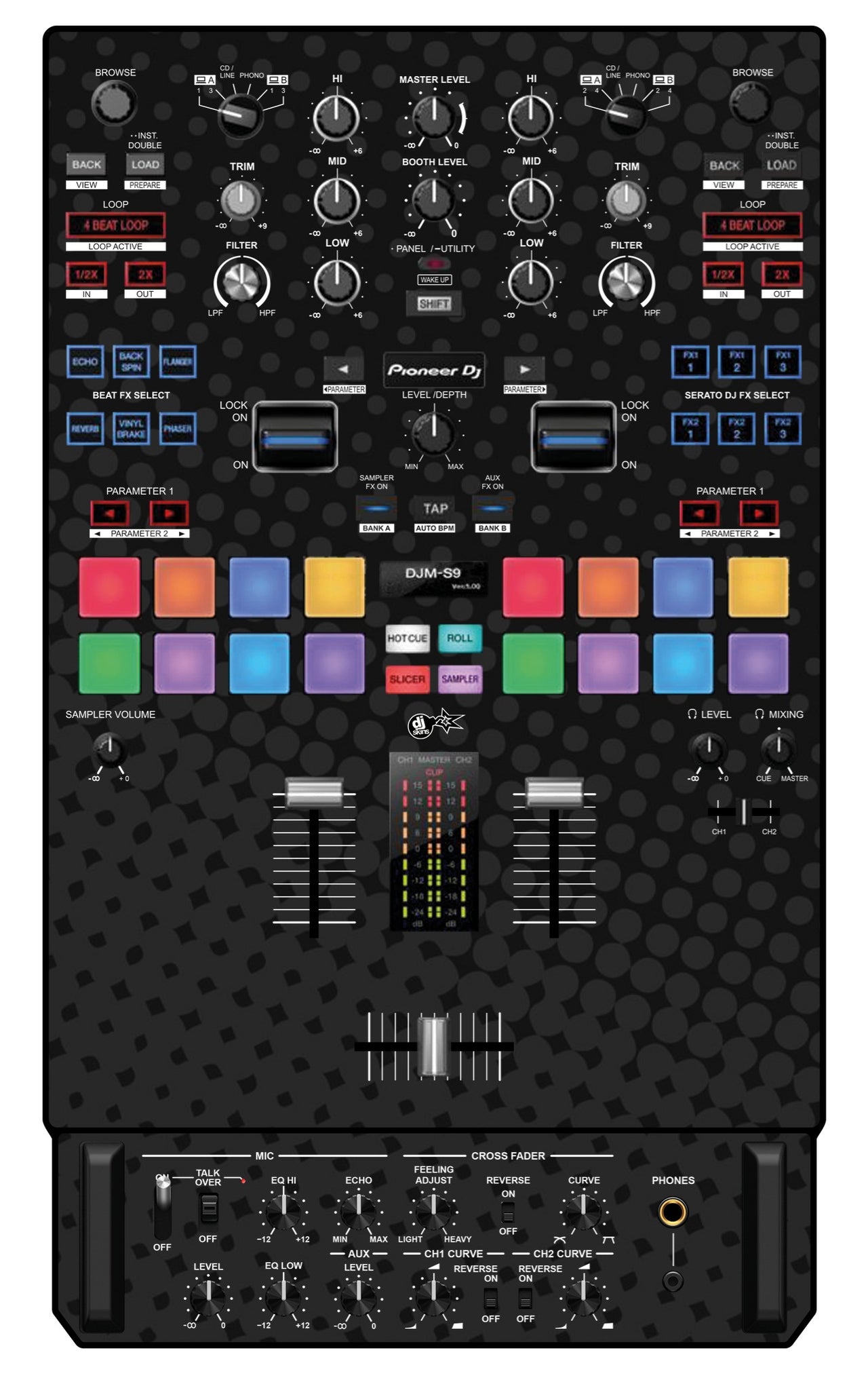 Pioneer DJ DJM S9 Skin Gradienter Black