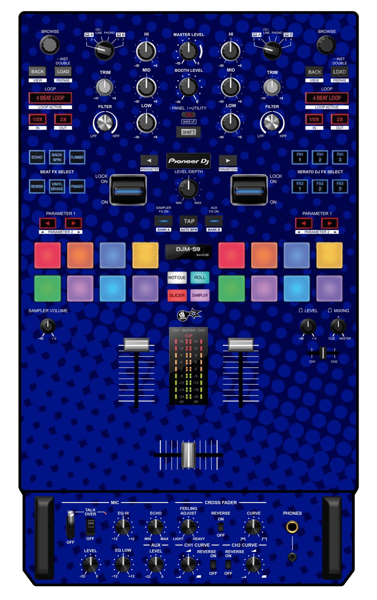 Pioneer DJ DJM S9 Skin Gradienter Blue