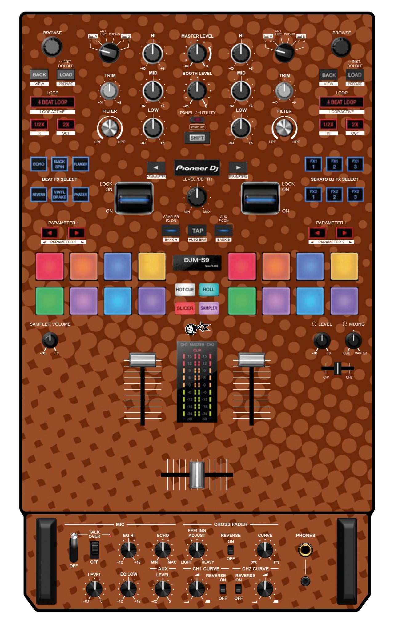 Pioneer DJ DJM S9 Skin Gradienter Brown