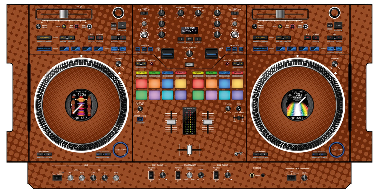 Pioneer DJ DDJ REV 7 Skin Gradienter Brown