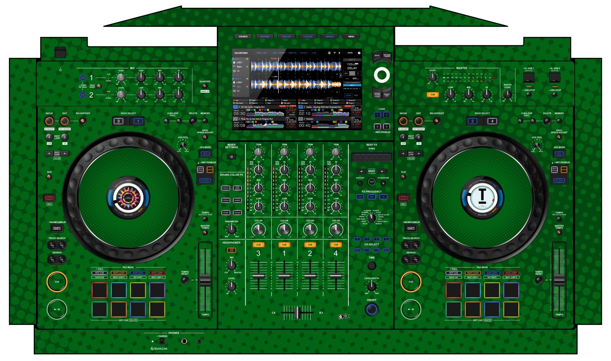 AlphaTheta XDJ AZ Skin Gradienter Green