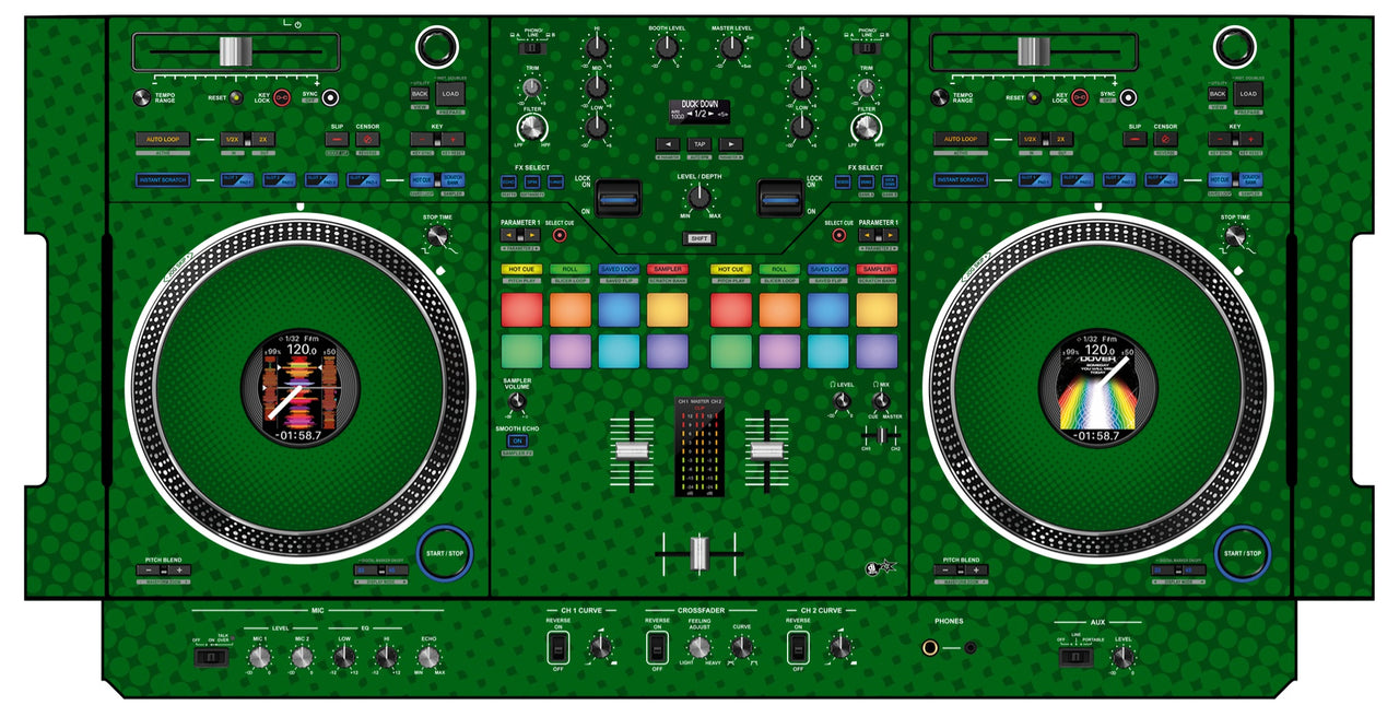 Pioneer DJ DDJ REV 7 Skin Gradienter Green