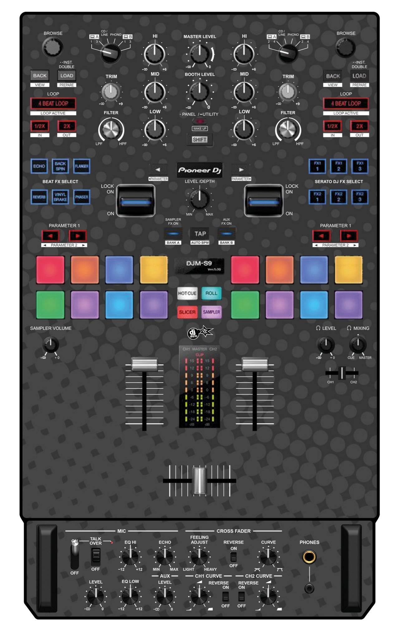 Pioneer DJ DJM S9 Skin Gradienter Grey
