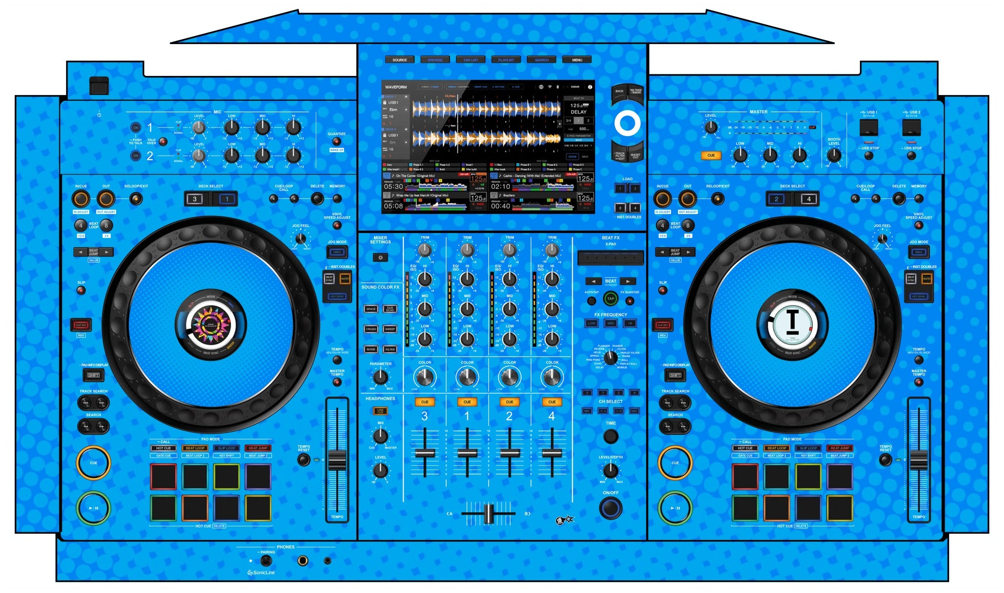 AlphaTheta XDJ AZ Skin Gradienter Blue Light