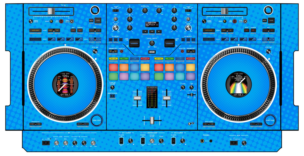 Pioneer DJ DDJ REV 7 Skin Gradienter Blue Light