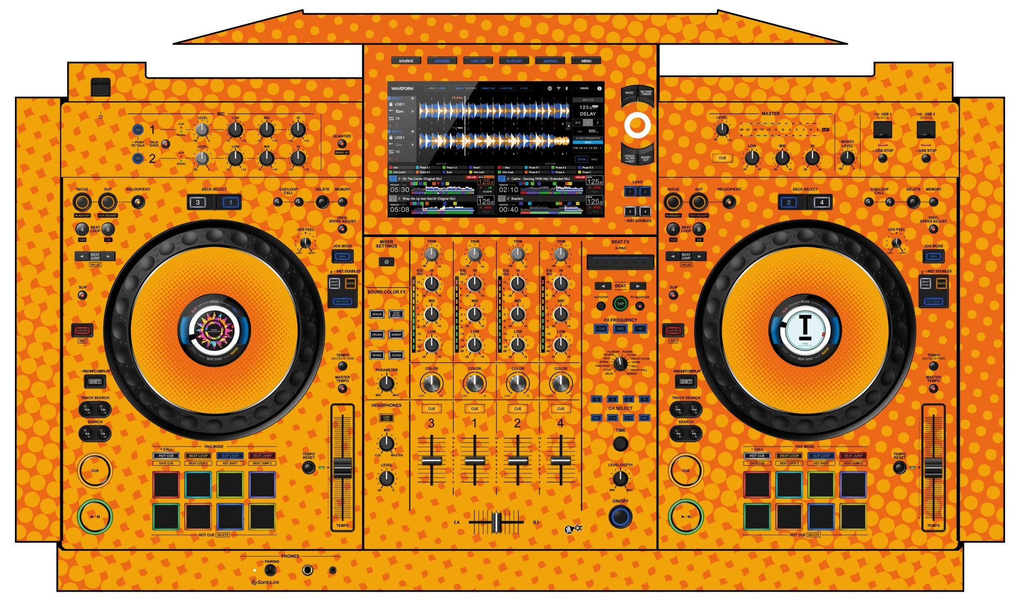 AlphaTheta XDJ AZ Skin Gradienter Orange