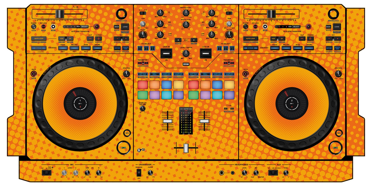 Pioneer DJ DDJ REV 5 Skin Gradienter Orange