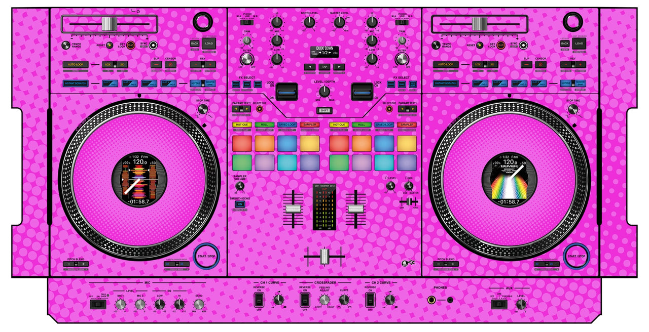 Pioneer DJ DDJ REV 7 Skin Gradienter Pink