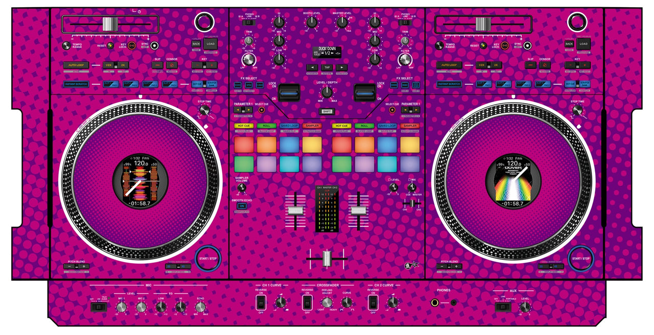 Pioneer DJ DDJ REV 7 Skin Gradienter Purple