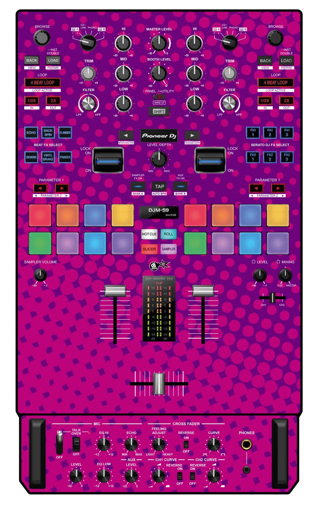 Pioneer DJ DJM S9 Skin Gradienter Purple