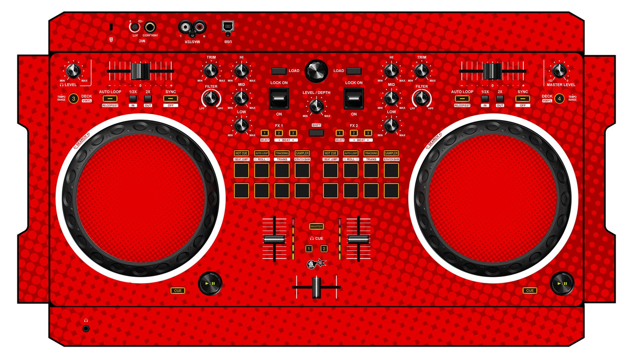 Pioneer DJ DDJ REV 1 Skin Gradienter Red