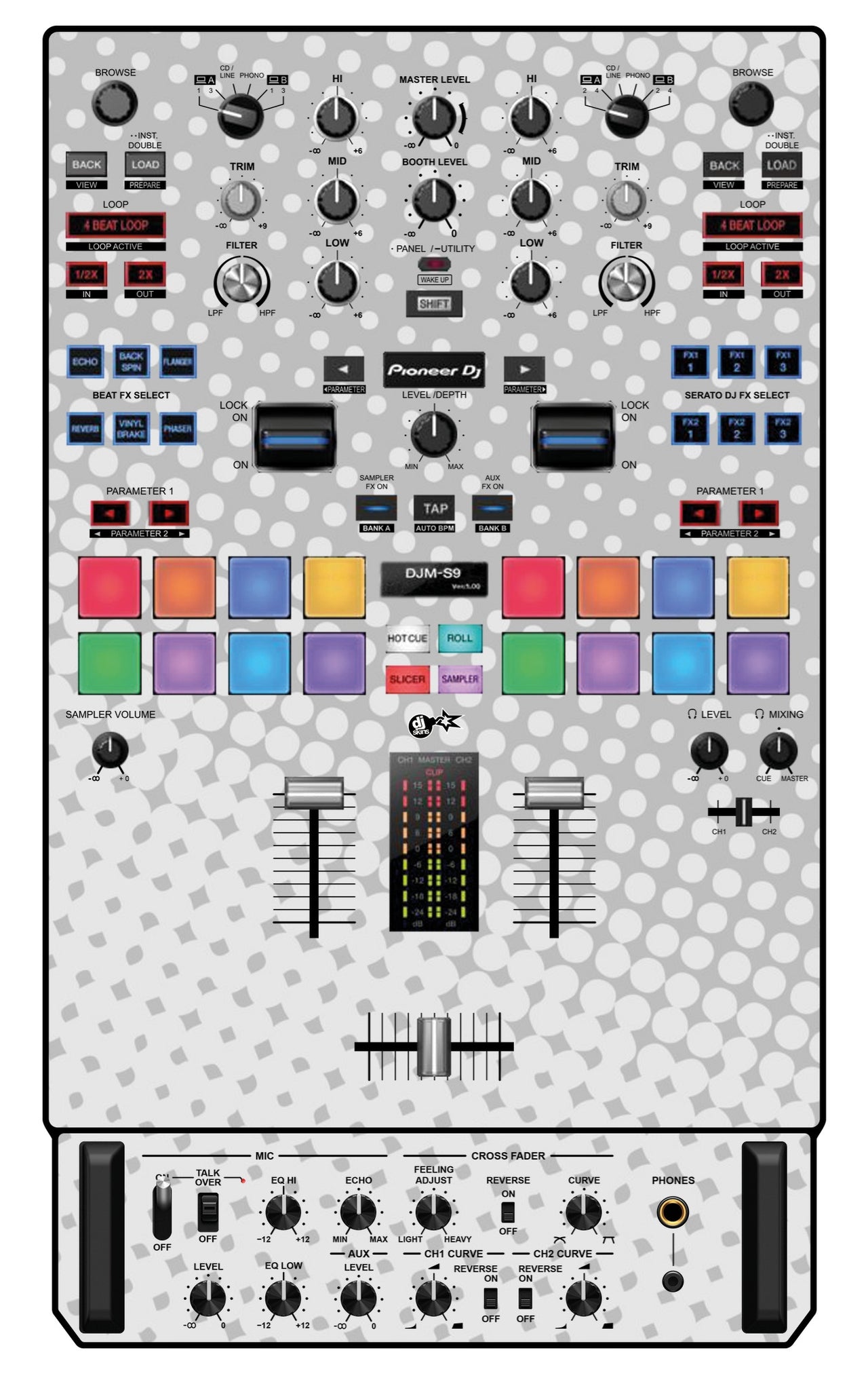 Pioneer DJ DJM S9 Skin Gradienter White