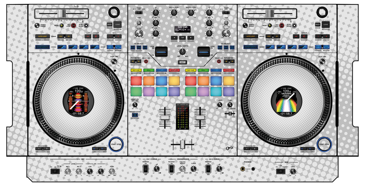 Pioneer DJ DDJ REV 7 Skin Gradienter White