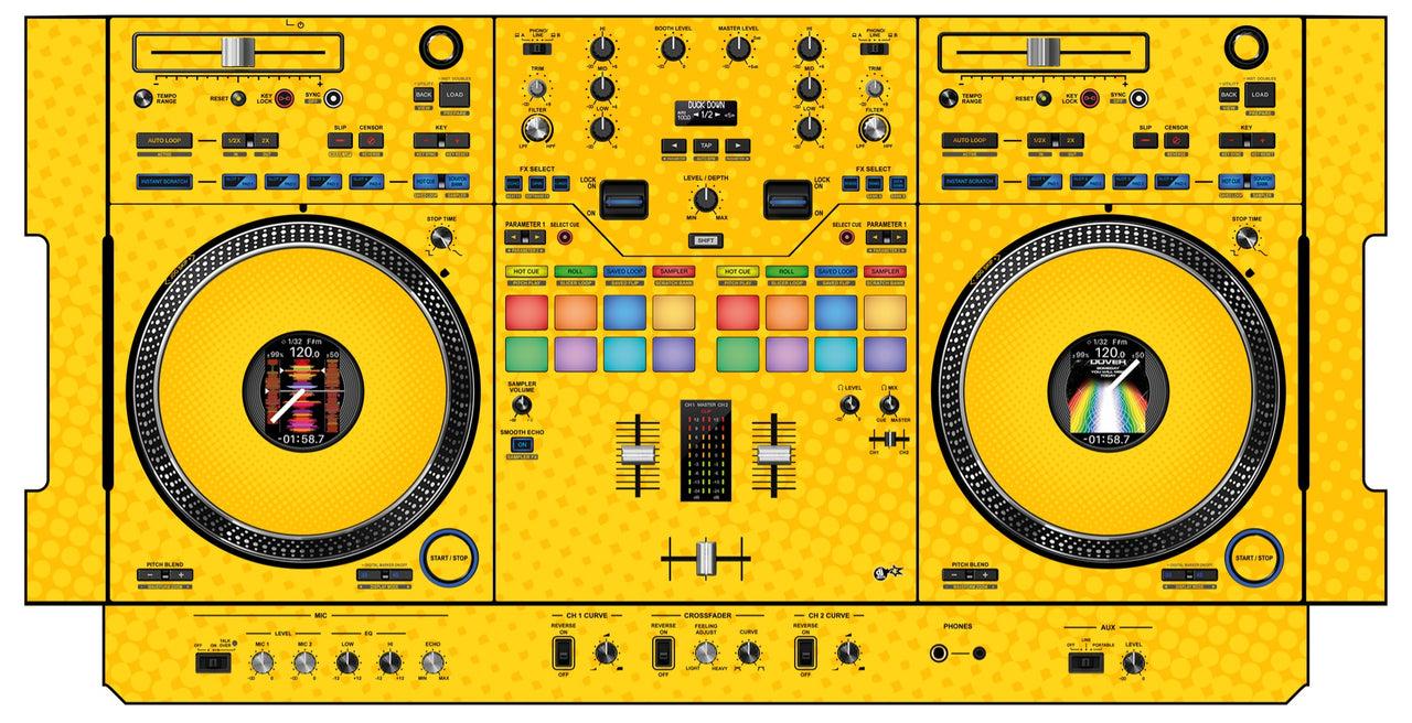 Pioneer DJ DDJ REV 7 Skin Gradienter Yellow