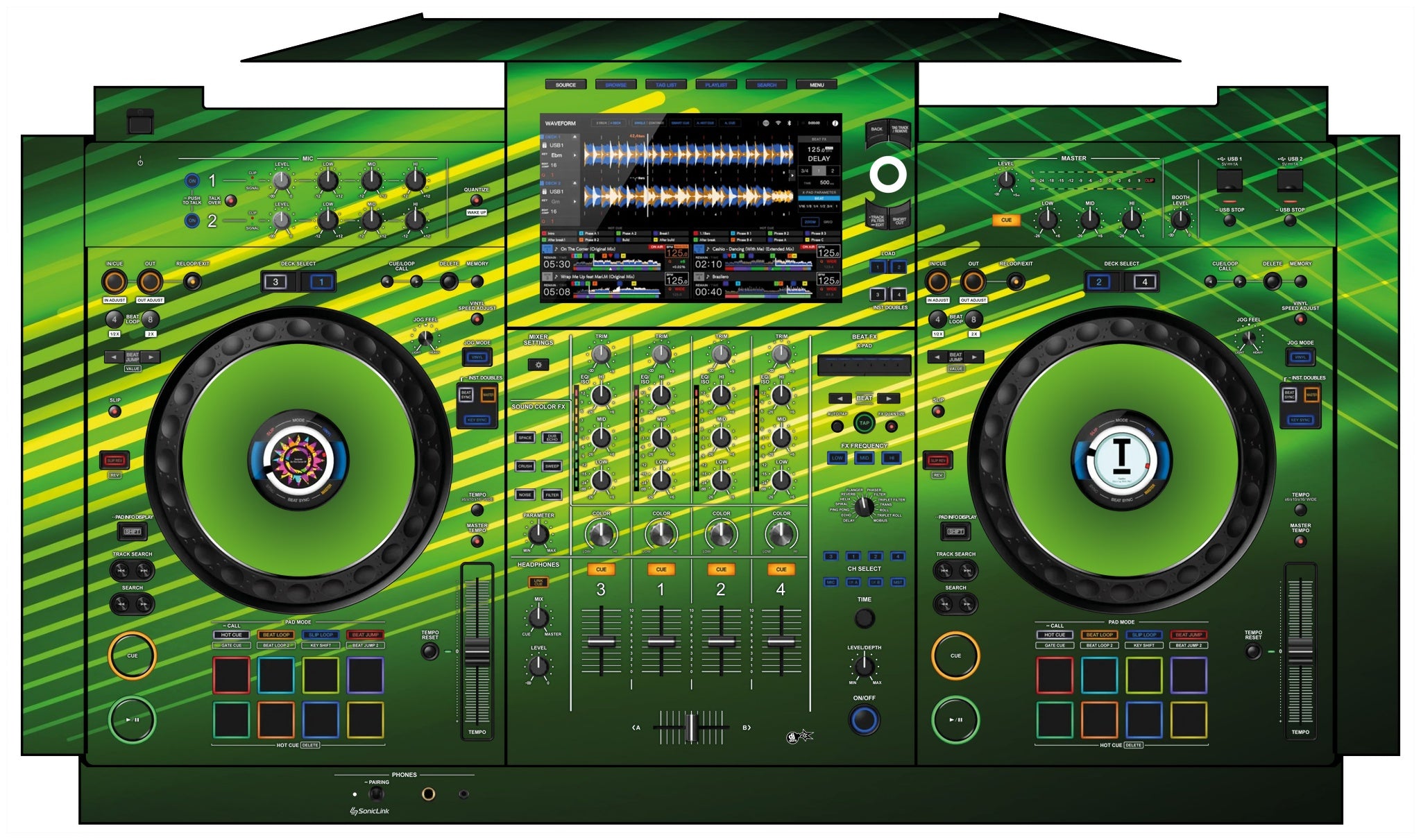 AlphaTheta XDJ AZ Skin Green Lazer