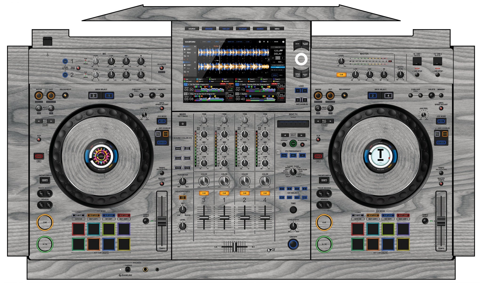 AlphaTheta XDJ AZ Skin Wood Grey