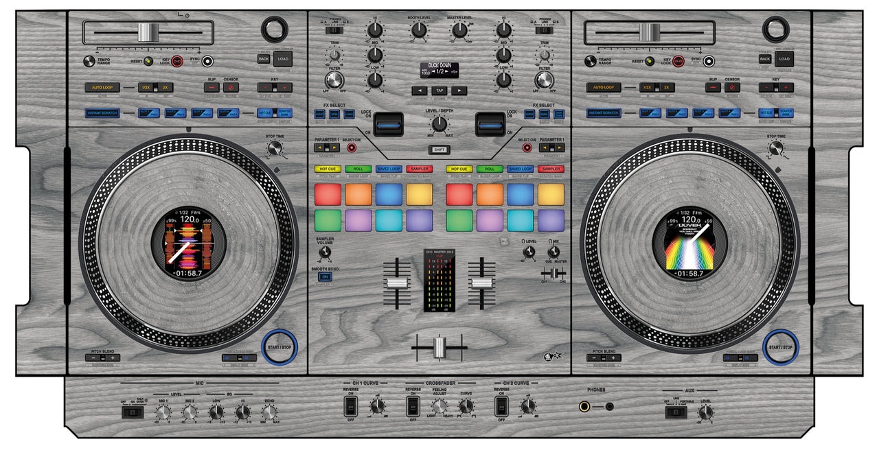 Pioneer DJ DDJ REV 7 Skin Wood Grey