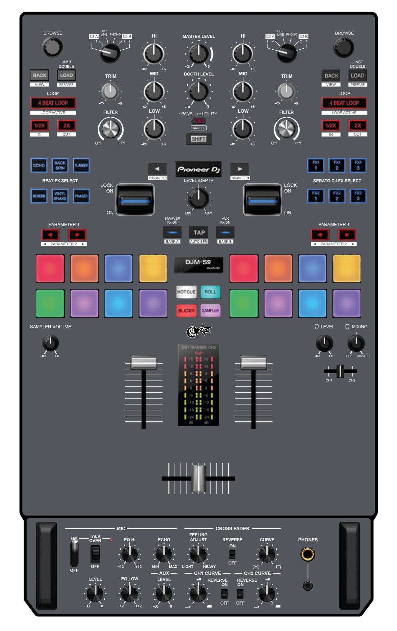 Pioneer DJ DJM S9 Skin Gunmetal Grey