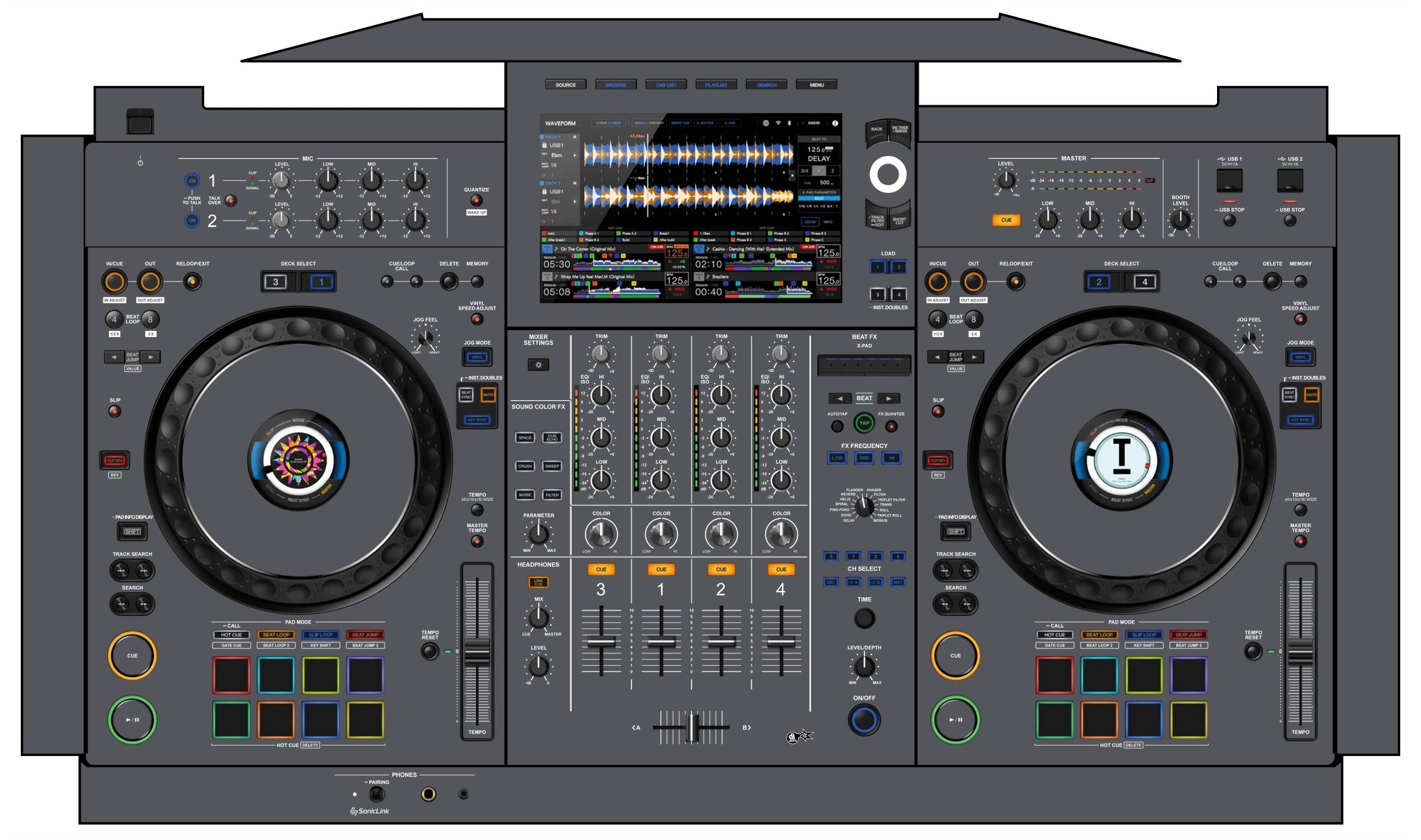 AlphaTheta XDJ AZ Skin Gunmetal Grey