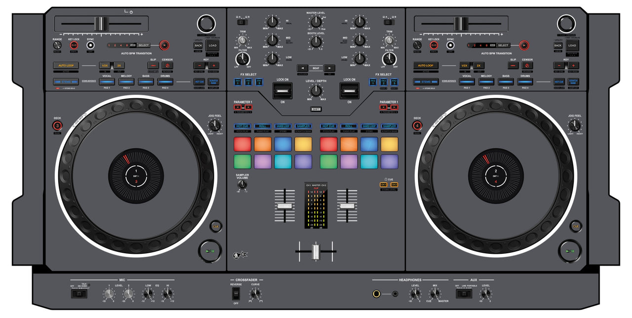 Pioneer DJ DDJ REV 5 Skin Gunmetal Grey