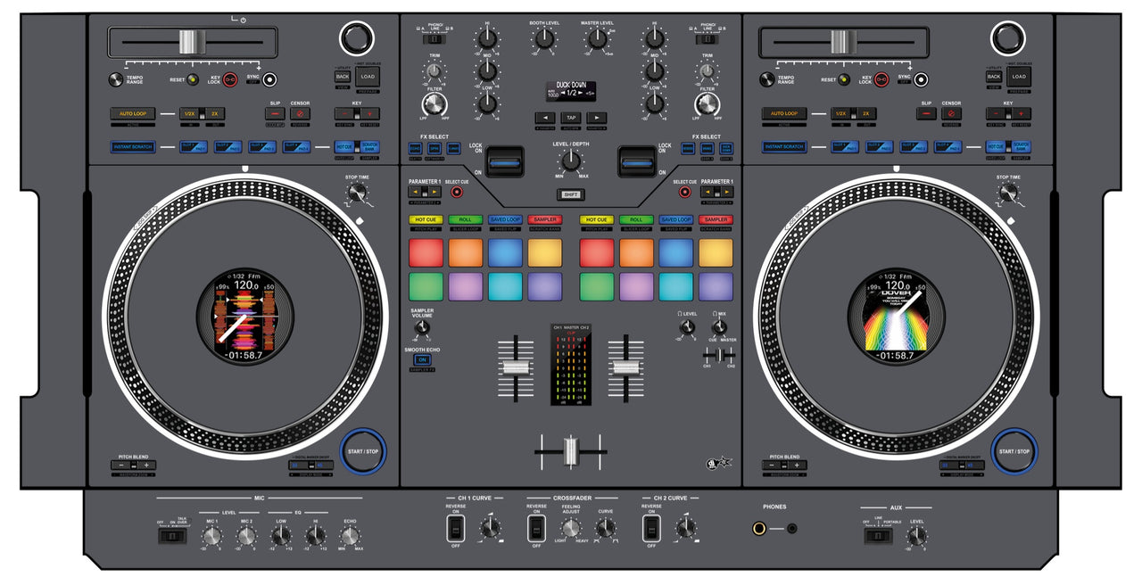 Pioneer DJ DDJ REV 7 Skin Gunmetal Grey