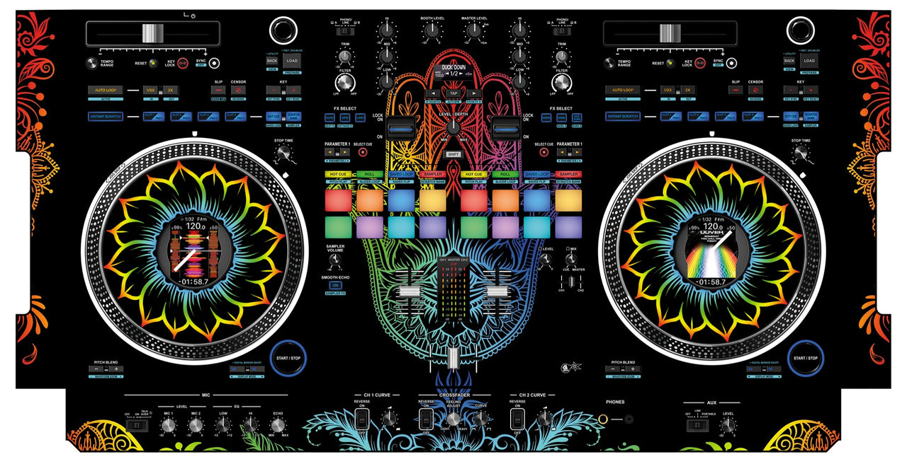 Pioneer DJ DDJ REV 7 Skin Henna Rainbow
