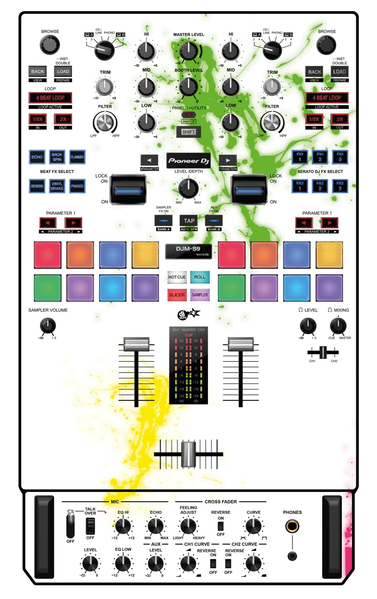 Pioneer DJ DJM S9 Skin Holi in Colors