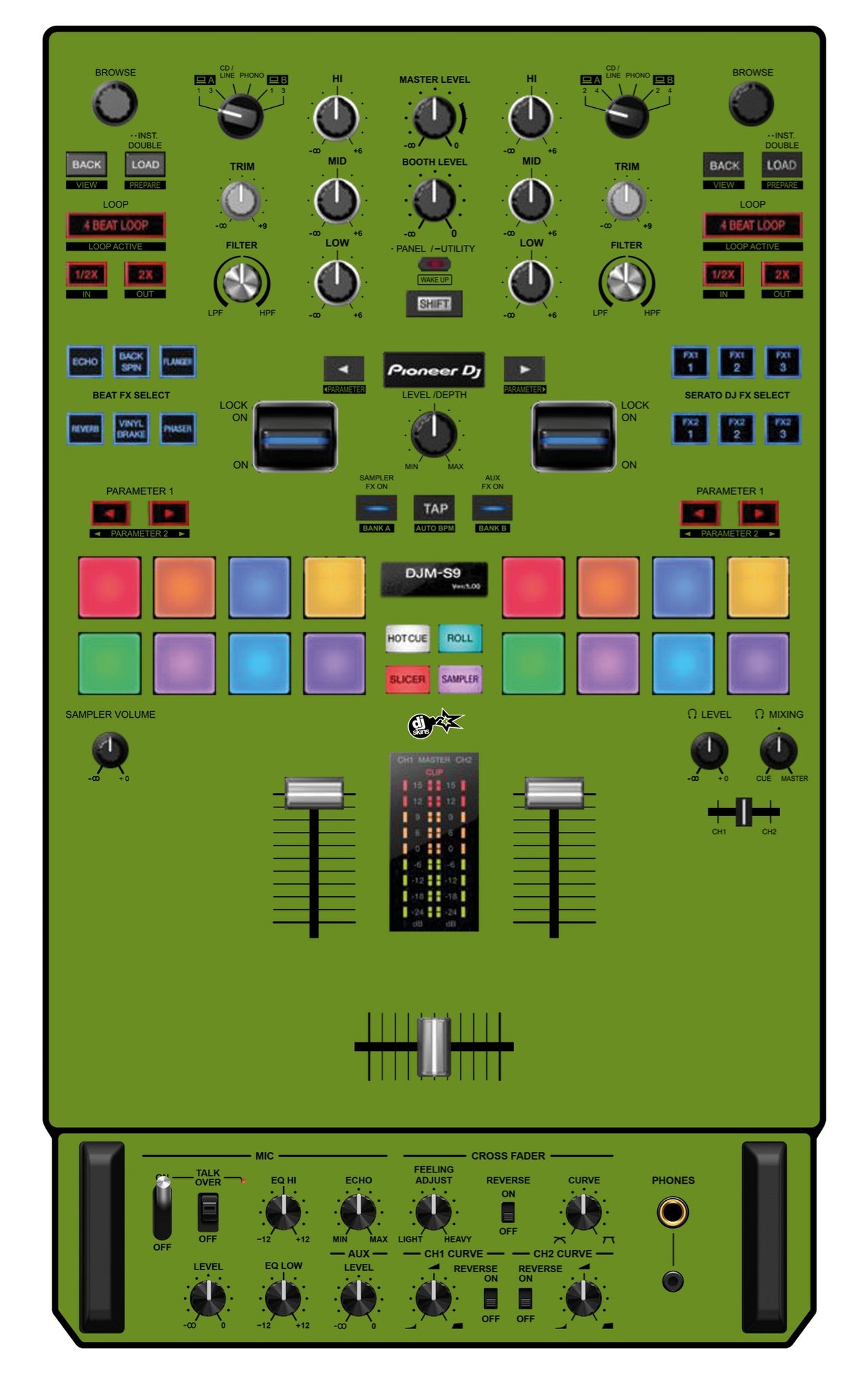 Pioneer DJ DJM S9 Skin Khaki Olive
