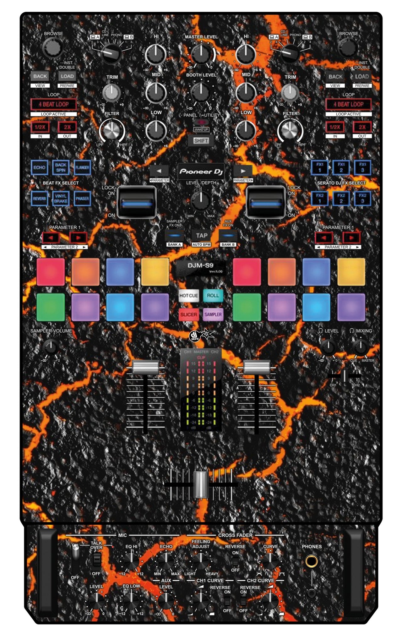 Pioneer DJ DJM S9 Skin Lava