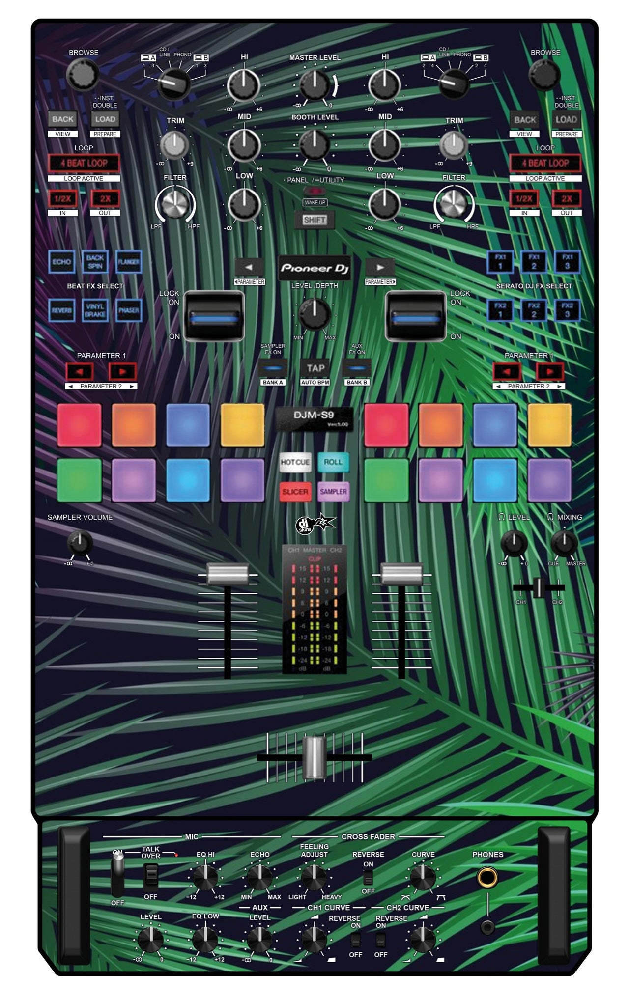 Pioneer DJ DJM S9 Skin Leafage